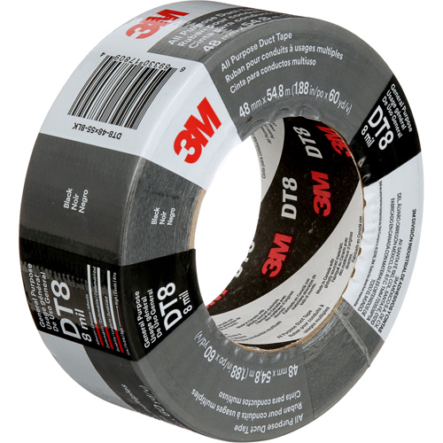 Ruban adh&eacute;sif tout usage DT8, 8 mils, Noir, 48 mm (2") x 55 m (180') Groupe Generik