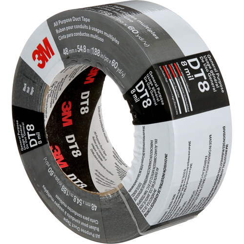 Ruban adh&eacute;sif tout usage DT8, 8 mils, Noir, 48 mm (2") x 55 m (180') Groupe Generik