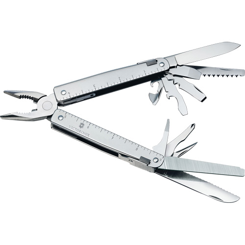 Outil multiple SwissTool avec lame verrouillable, M&eacute;tal, Poign&eacute;e en M&eacute;tal, 155 mm lo, 26 fonctions, 0,7 lb Groupe Generik