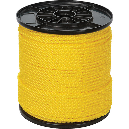 1/4" Yellow Twisted 3-Strand Rope, Polypropylene, 550' Groupe Generik