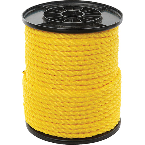 3/8" Yellow Twisted 3-Strand Rope, Polypropylene, 250' Groupe Generik