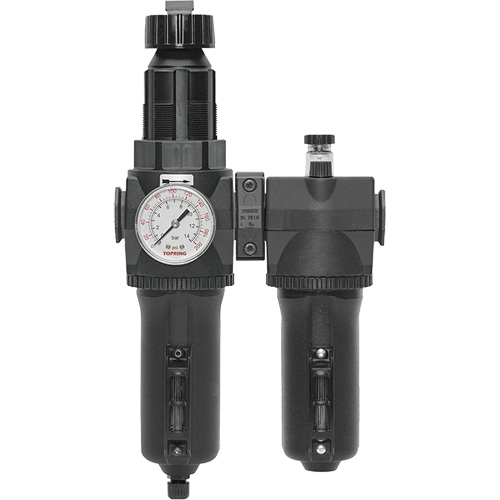 Manual Drain Filter, Regulator & Lubricator with Metal Bowl & Gauge Modulair 400, 1/2" NPT Groupe Generik