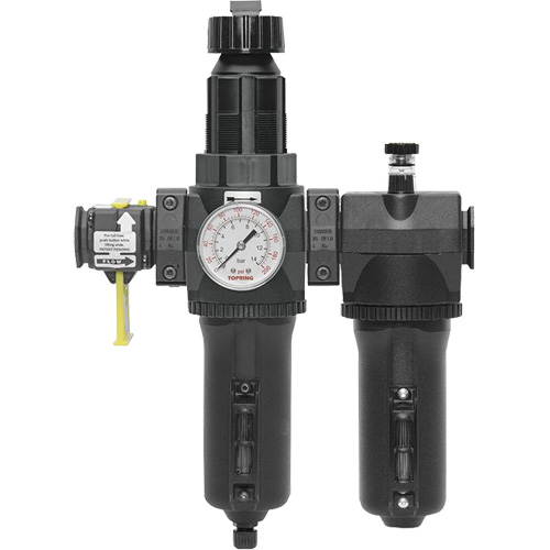 Automatic Drain Filter, Regulator & Lubricator with Metal Bowl & Gauge Modulair 400, 3/4" NPT Groupe Generik