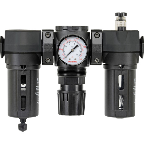Filtre, d&eacute;tendeur & lubrificateur Modulair 200 avec drain manuel & bol standard, 3/8" NPTF Groupe Generik