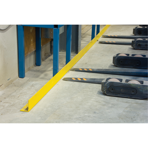 Floor Angle Guard Rails, Steel, 48" L x 5" H, Yellow Groupe Generik