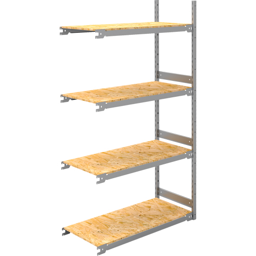 Wide Span Record Storage Shelving, Steel, 4 Shelves, 42" W x 18" D x 84" H, Add-On Kit Groupe Generik