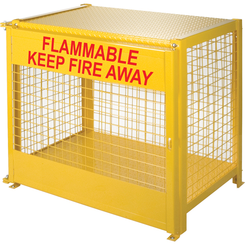 Gas Cylinder Cabinets, 6 Cylinder Capacity, 44" W x 30" D x 37" H, Yellow Groupe Generik