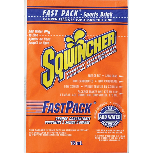 Sqwincher&reg; Rehydration Drink Fast Pack&reg;, Single Serve, Orange Groupe Generik