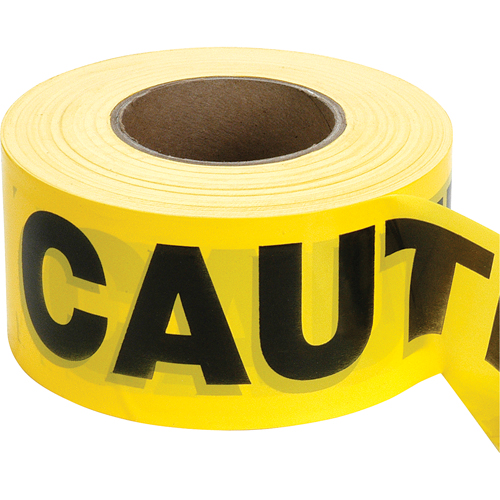 Rubans pour barricades, Anglais, 3" la x 1000' lo, 2 mils, Noir sur jaune Groupe Generik