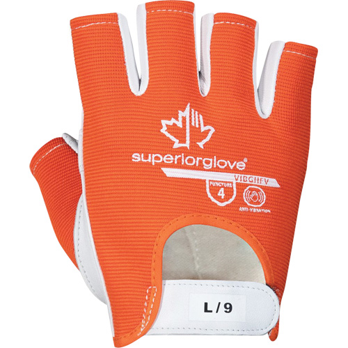 Vibrastop Half-Finger Vibration-Dampening Gloves, Size Medium, Goatskin Palm Groupe Generik