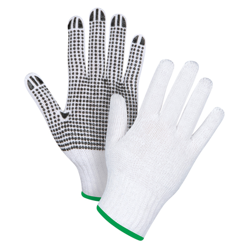 Gants tricot&eacute;s &agrave; pois, Poly/coton, Un c&ocirc;t&eacute;, Calibre 7, Moyen Groupe Generik