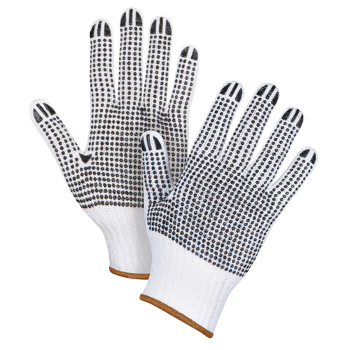 Double-Sided Dotted String Knit Gloves, Poly/Cotton, Double Sided, 7 Gauge, Large Groupe Generik
