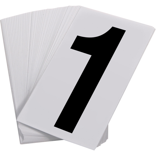Num&eacute;ros autocollants, 1, 3-1/2" h, Noir sur blanc Groupe Generik