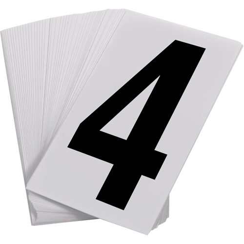 Pressure Sensitive Numbering, 4, 3-1/2" H, Black on White Groupe Generik