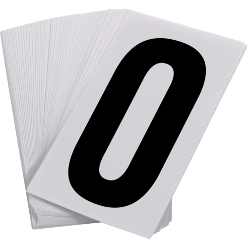 Num&eacute;ros autocollants, 0, 3-1/2" h, Noir sur blanc Groupe Generik