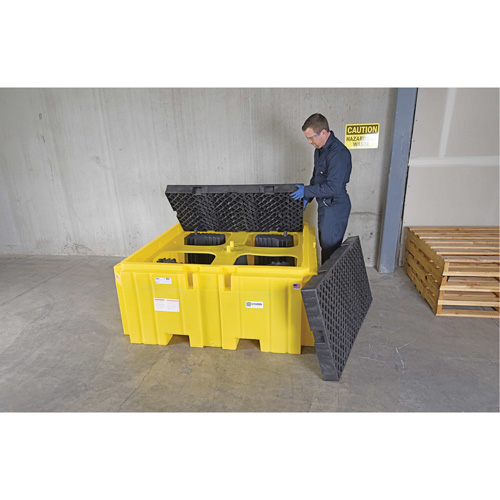 GRV Spill Pallet Plus sans drain, Capacit&eacute; de d&eacute;versement 365 gal. US, 62" x 62" x 28" Groupe Generik