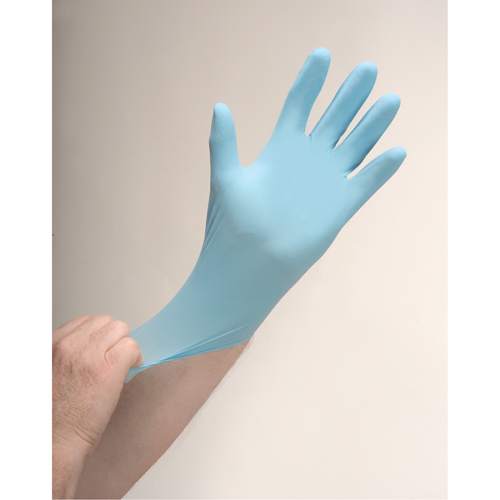 Gants d'examen r&eacute;sistants &agrave; la perforation, Petit, Nitrile, 4,5 mils, Sans poudre, Bleu Groupe Generik
