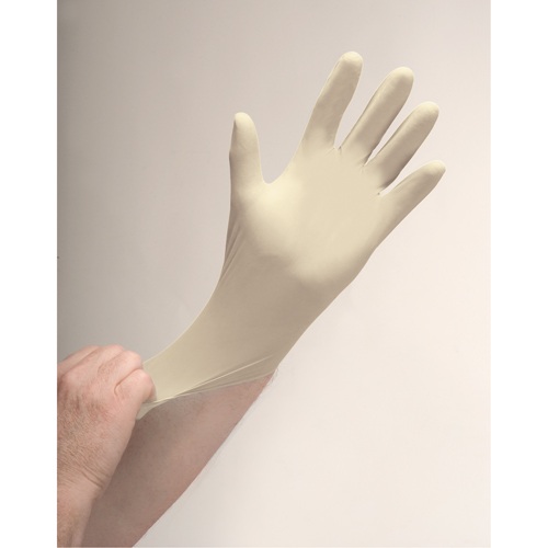 Gants d'examen de premi&egrave;re qualit&eacute; pour peau sensible, T-petit, Latex, 4 mils, Poudr&eacute;s, Naturel Groupe Generik