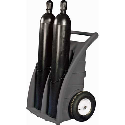 Chariots doubles pour bouteilles, Roues Caoutchouc, Base de 23" la x 12" lo, 500 lb Groupe Generik