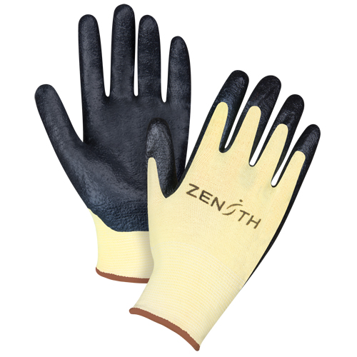 Gants r&eacute;sistants &agrave; la coupe avec prise sup&eacute;rieure, Taille Grand/9, Calibre 13, Rev&ecirc;tement Mousse de nitrile, Enveloppe en Aramide, ANSI/ISEA 105 niveau 3/EN 388 niveau 5 Groupe Generik