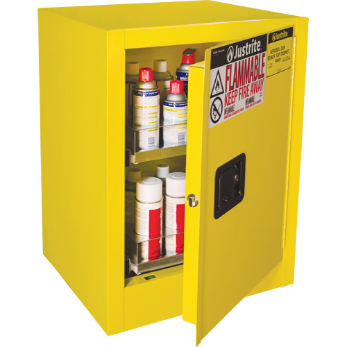 Armoire de s&eacute;curit&eacute; d'&eacute;tabli pour produits inflammables EX Sure-Grip, 24 gal., 1 Porte(s), 21" La x 27" h x 18" p Groupe Generik