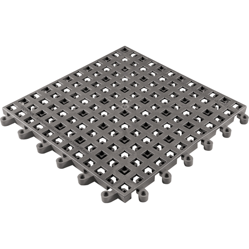 ErgoDeck&reg; General Purpose No. 564 Matting, PVC, 1-1/2' W x 1-1/2' L, 7/8" Thick, Charcoal Groupe Generik