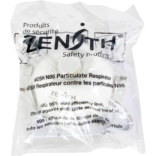Respîrateur contre les particules - Emballage pour machine distributrice, N95, Certifi&eacute; NIOSH, Moyen/grand Groupe Generik