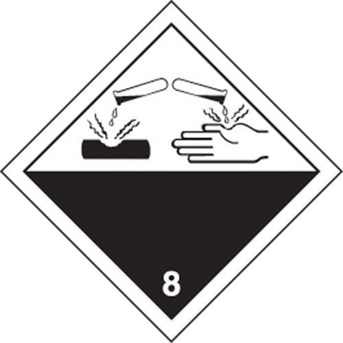 TDG Shipping Labels, Class 8, Corrosives, Paper Groupe Generik