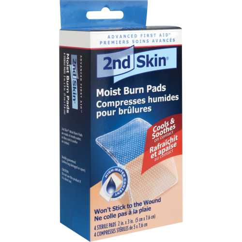 Compresses humides pour brûlures 2nd Skin, 2" x 3", Classe 2 Groupe Generik