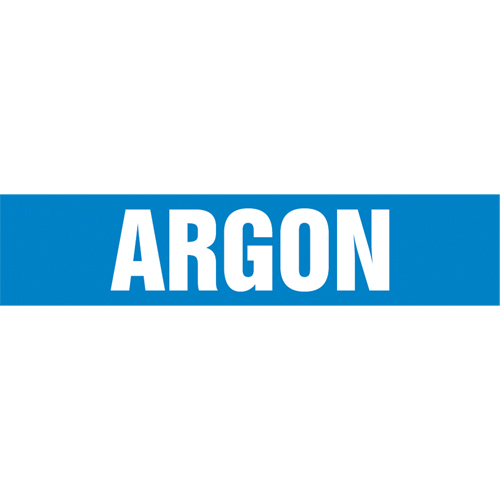 "Argon" Pipe Marker, Self-Adhesive, 4" H x 24" W, White on Blue Groupe Generik