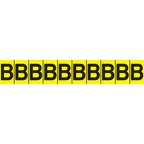 Rep&egrave;res adh&eacute;sifs &agrave; lettres individuelles, E, 1" h, Noir sur jaune Groupe Generik