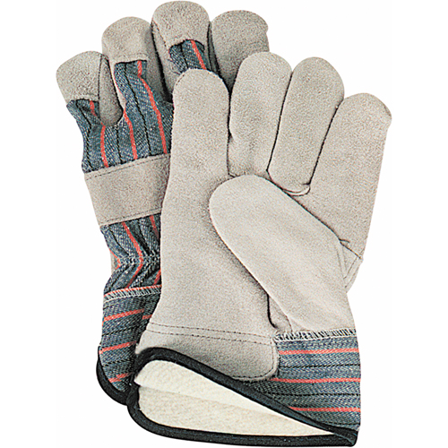Gants d'ajusteur doubl&eacute;s pour l'hiver, Grand, Paume en Cuir de vache refendu, Doublure en Molleton de coton Groupe Generik