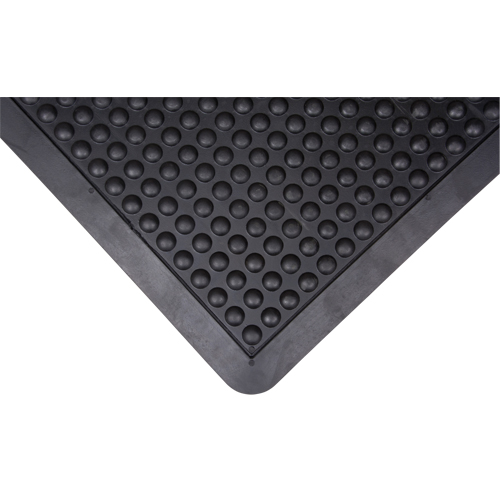 Anti-Fatigue Dome Matting, Bubbled, 2' x 3' x 1/2", Black, Rubber Groupe Generik