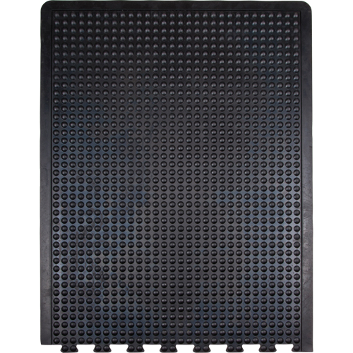 Tapis antifatigue en d&ocirc;me, &agrave; bulles, 3' x 4' x 1/2", Noir, Caoutchouc Groupe Generik