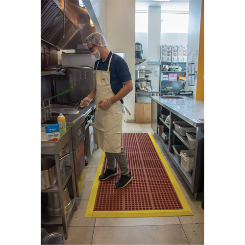 Tapis modulaire antifatigue, Nid d'abeilles, 3' x 3' x 1/2", Brun, Nitrile/Caoutchouc Groupe Generik