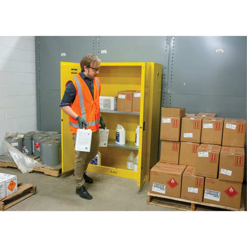 Armoire pour produits inflammables, 45 gal., 2 Porte(s), 43" La x 65" h x 18" p Groupe Generik