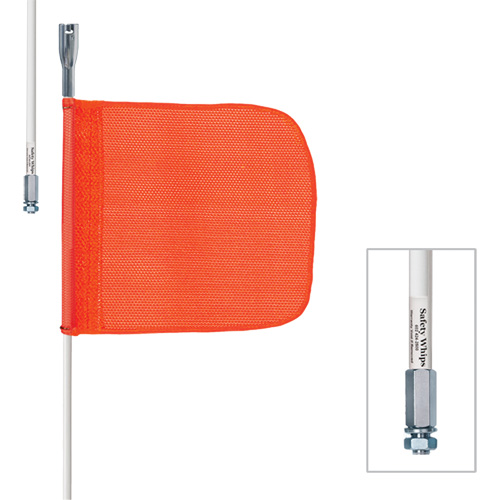 Tiges de s&eacute;curit&eacute; robustes Safety Whip, Fixation Filet&eacute;, Hauteur 5', Orange Groupe Generik
