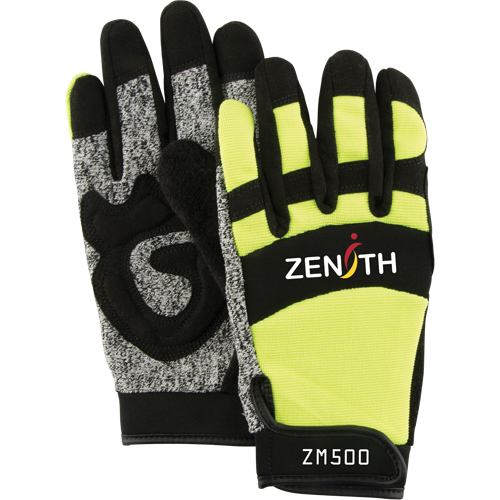 ZM500 High-Visibility Cut-Resistant Mechanic's Gloves, HPPE Palm, Size Medium Groupe Generik