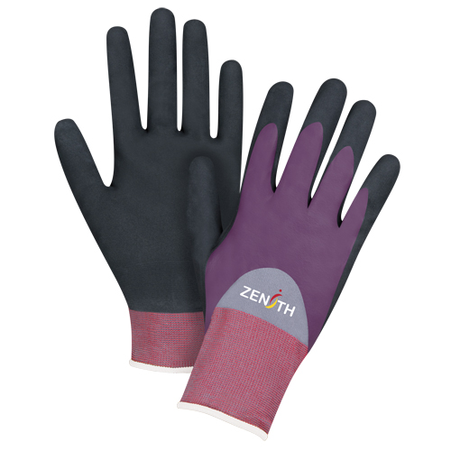 Gants enduits de premi&egrave;re qualit&eacute; ZX-2, 8/Moyen, R&ecirc;vetement Nitrile/Mousse de nitrile, Calibre 18, Enveloppe en Nylon Groupe Generik