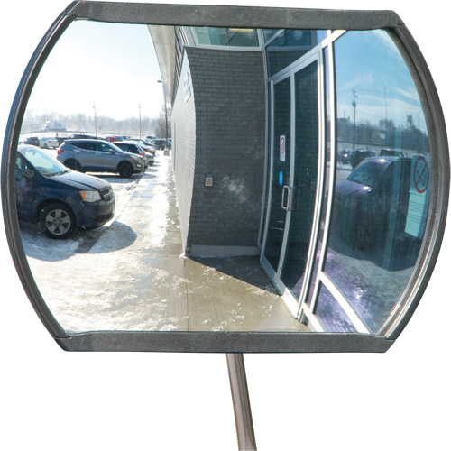 Miroir convexe rectangulaire/rond avec bras t&eacute;lescopique, 12" h x 18" la, Int&eacute;rieur/Ext&eacute;rieur Groupe Generik