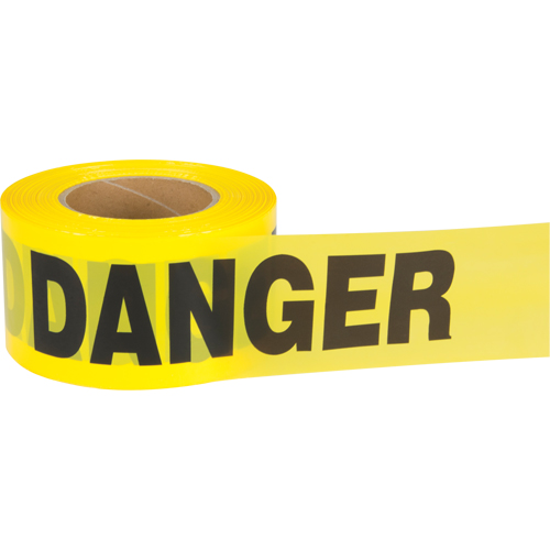 "Danger" Barricade Tape, Bilingual, 3" W x 1000' L, 1.5 mils, Black on Yellow Groupe Generik