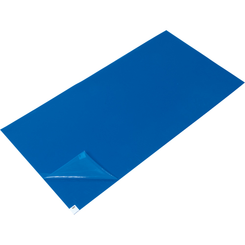 Tapis pelables de rechange pour salle blanche, &eacute;paisseur 1,57 mils, 2' la, 3' lo x Bleu Groupe Generik