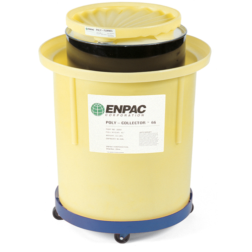 Poly-Collector 66 with Steel Drum, 32.5" dia. x 42" H, 70 US gal. Spill Cap. Groupe Generik