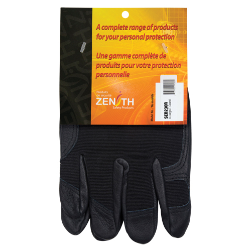 ZM300 Mechanic's Gloves, Grain Leather Palm, Size X-Large Groupe Generik