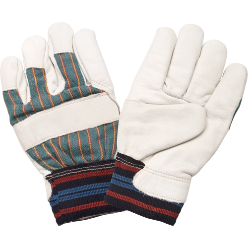Abrasion-Resistant Winter-Lined Work Gloves, Large, Grain Cowhide Palm, Cotton Fleece Inner Lining Groupe Generik