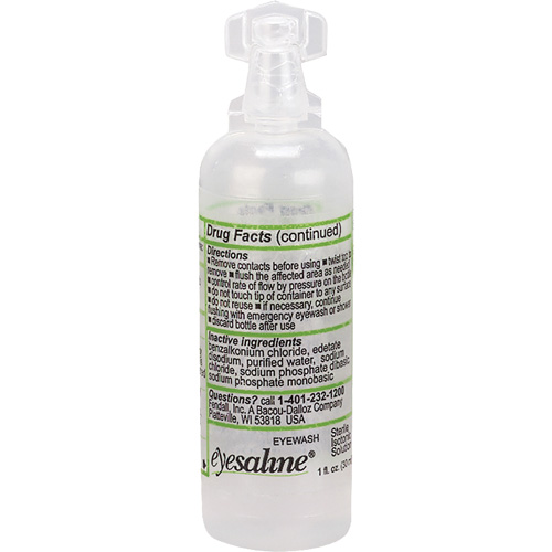 Bouteilles de solution saline pour douche oculaire, Bouteille Plein, 1 oz Groupe Generik