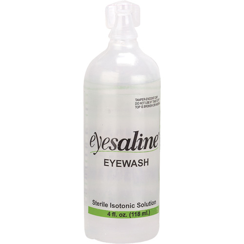 Bouteilles de solution saline pour douche oculaire, Bouteille Plein, 4 oz Groupe Generik