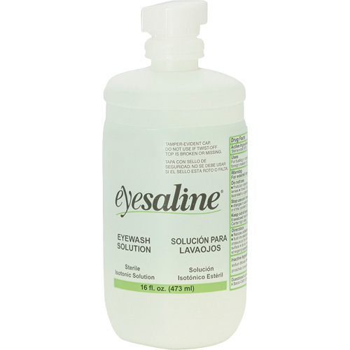 Saline Eyewash Bottles, Full Bottle, 16 oz. Groupe Generik