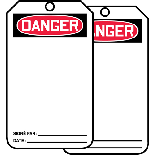 Safety Tags, Cardstock, 3-1/8" W x 5-7/8" H, French Groupe Generik