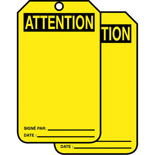 Safety Tags, Cardstock, 3-1/8" W x 5-7/8" H, French Groupe Generik